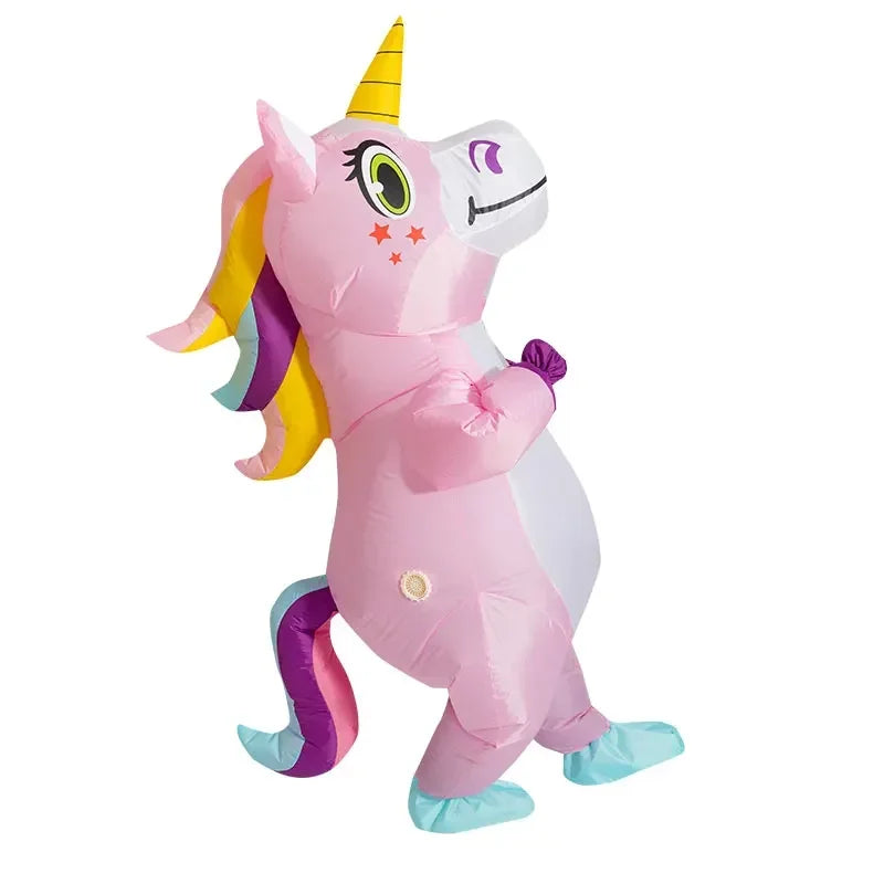 Disfraz inflable de unicornio para adultos, niños, arco iris, disfraces de Halloween para mujeres, hombres, mascotas de carnaval para adultos, cosplay de Navidad de Purim