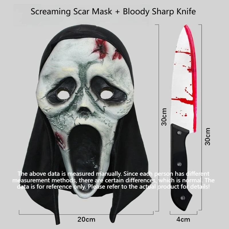 Película de Scream, fantasma de la Muerte , asesino, con cuchillo.
