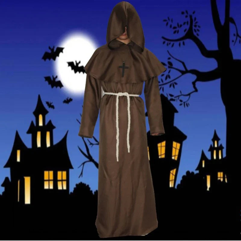 Caballero Medieval Con Capucha Monje Cosplay Disfraces de Mago Disfraces de Sacerdote Disfraces de Cosplay