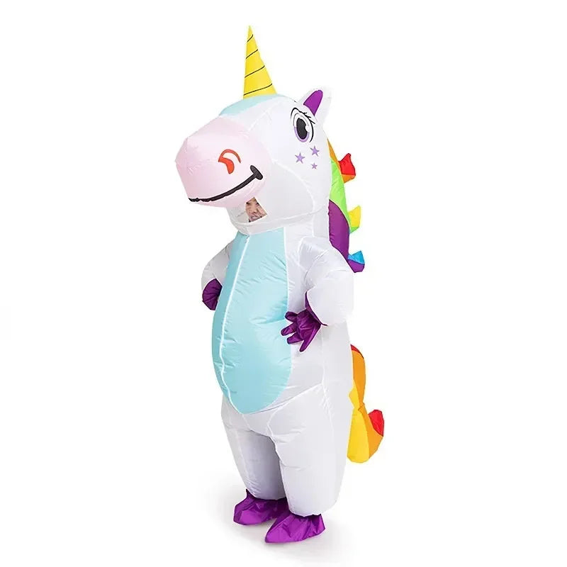 Disfraz inflable de unicornio para adultos, niños, arco iris, disfraces de Halloween para mujeres, hombres, mascotas de carnaval para adultos, cosplay de Navidad de Purim