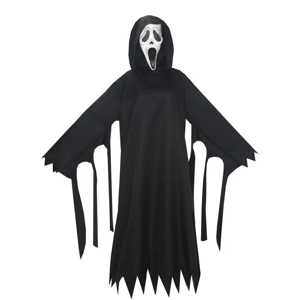 Ghost Scream Disfraz de Halloween de terror Mono de cosplay con máscara