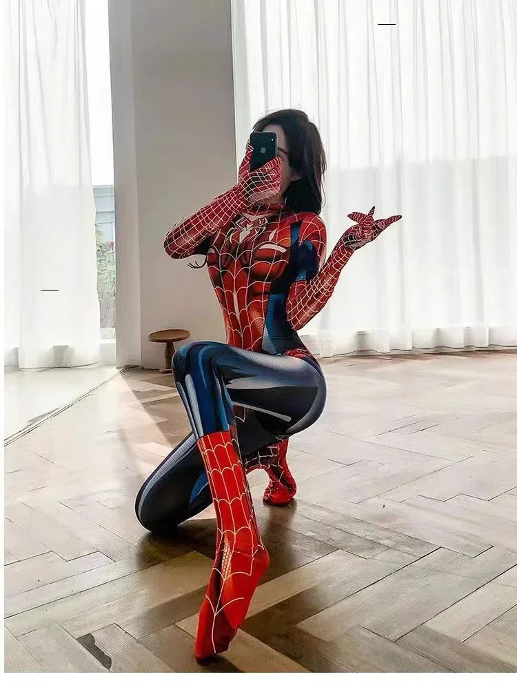 Sexy Black Cat Superhero Cosplay Spider Women Halloween