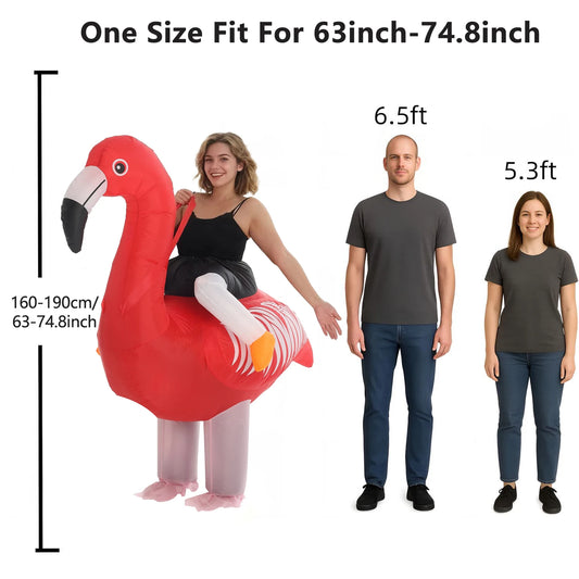 Disfraz de flamenco inflable para adultos, traje divertido de flamenco rosa para Navidad, cosplay, carnaval, ropa de fiesta de Halloween de lujo