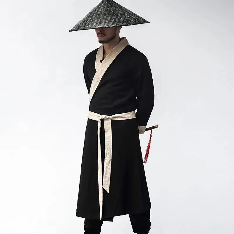 Antiguo traje de héroe masculino chino, ropa tradicional de espadachín, artes marciales vintage, vestido de cosplay de asesino, hombres y mujeres, Hanfu