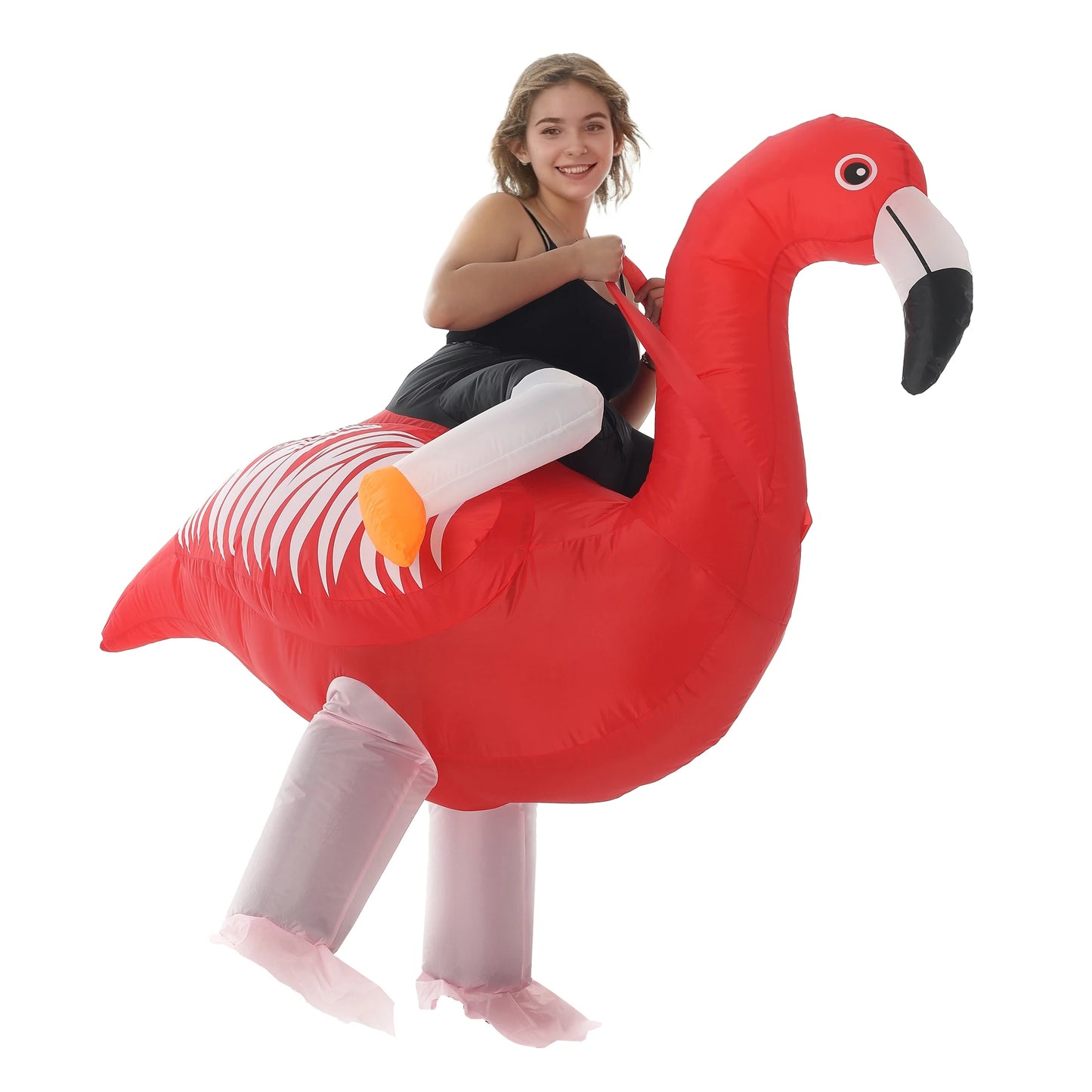Disfraz de flamenco inflable para adultos, traje divertido de flamenco rosa para Navidad, cosplay, carnaval, ropa de fiesta de Halloween de lujo