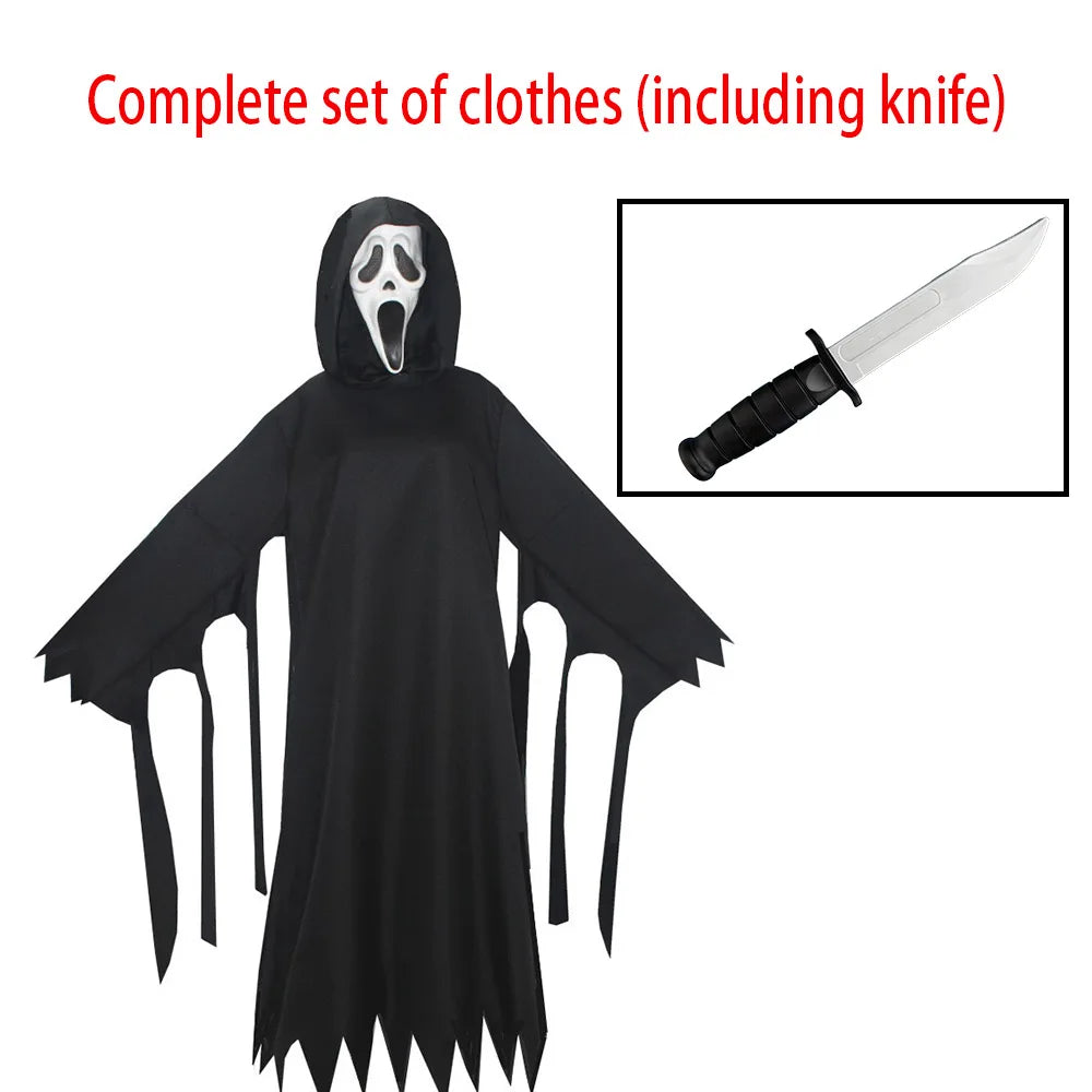 Ghost Scream Disfraz de Halloween de terror Mono de cosplay con máscara