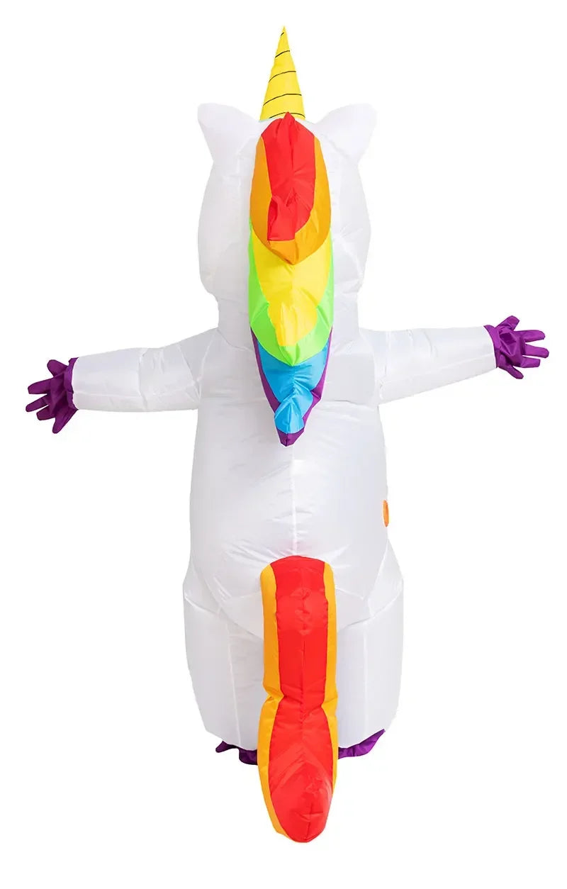 Disfraz inflable de unicornio para adultos, niños, arco iris, disfraces de Halloween para mujeres, hombres, mascotas de carnaval para adultos, cosplay de Navidad de Purim