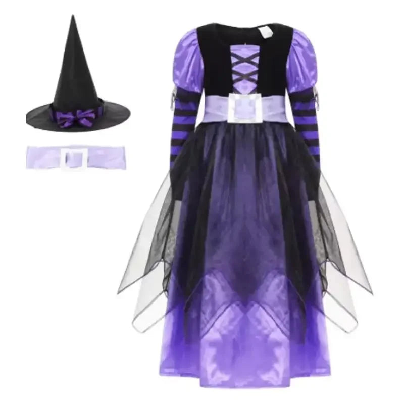 Disfraces de Halloween Vestido de bruja para niñas Niños Carnaval Vampirina Dress Up Cosplay Vampiro Calabaza Ropa de fiesta