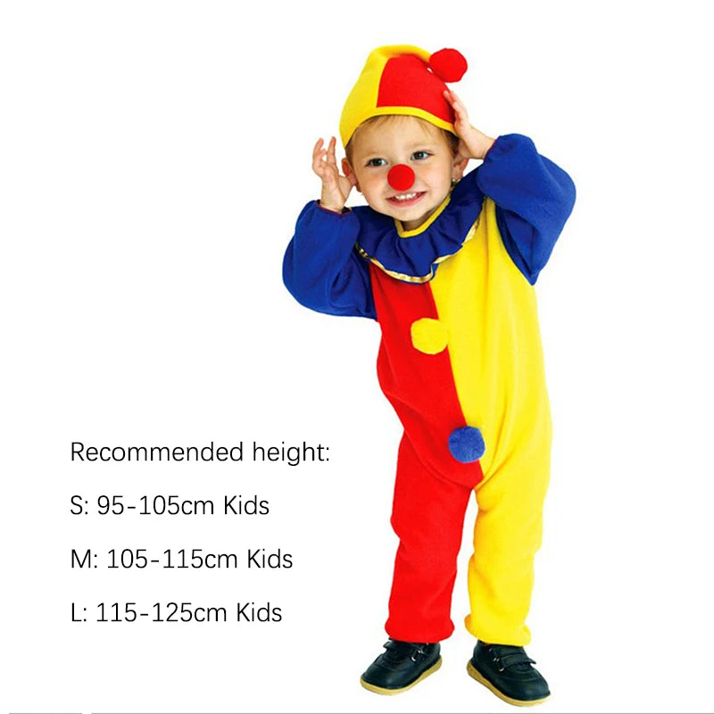 Sydanne Niños Carnaval Payaso Circo Cosplay Disfraces Halloween Niños Niños Niñas Bebé Cumpleaños Halloween Fiesta Mono Sombrero