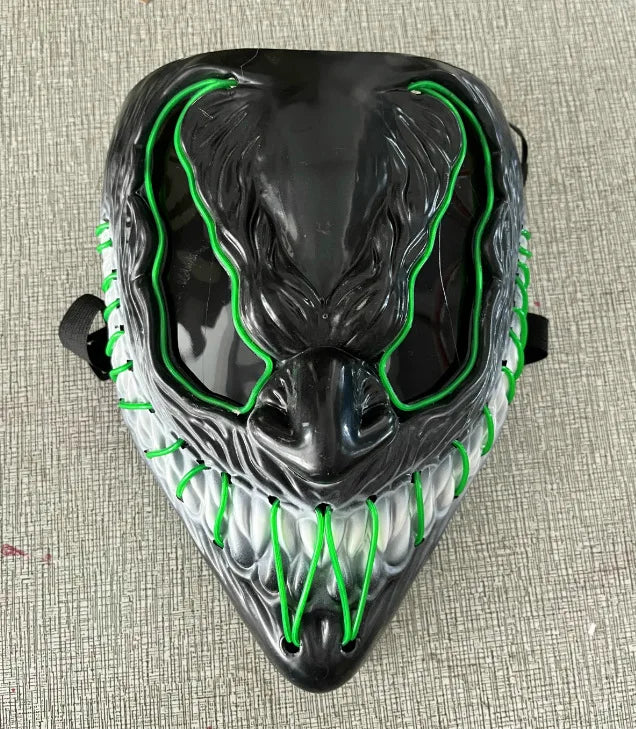 Máscara de Halloween Horror Veneno LED Máscara luminosa Cosplay