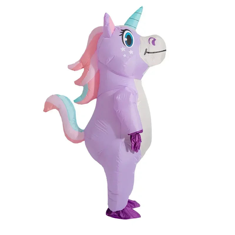 Disfraz inflable de unicornio para adultos, niños, arco iris, disfraces de Halloween para mujeres, hombres, mascotas de carnaval para adultos, cosplay de Navidad de Purim