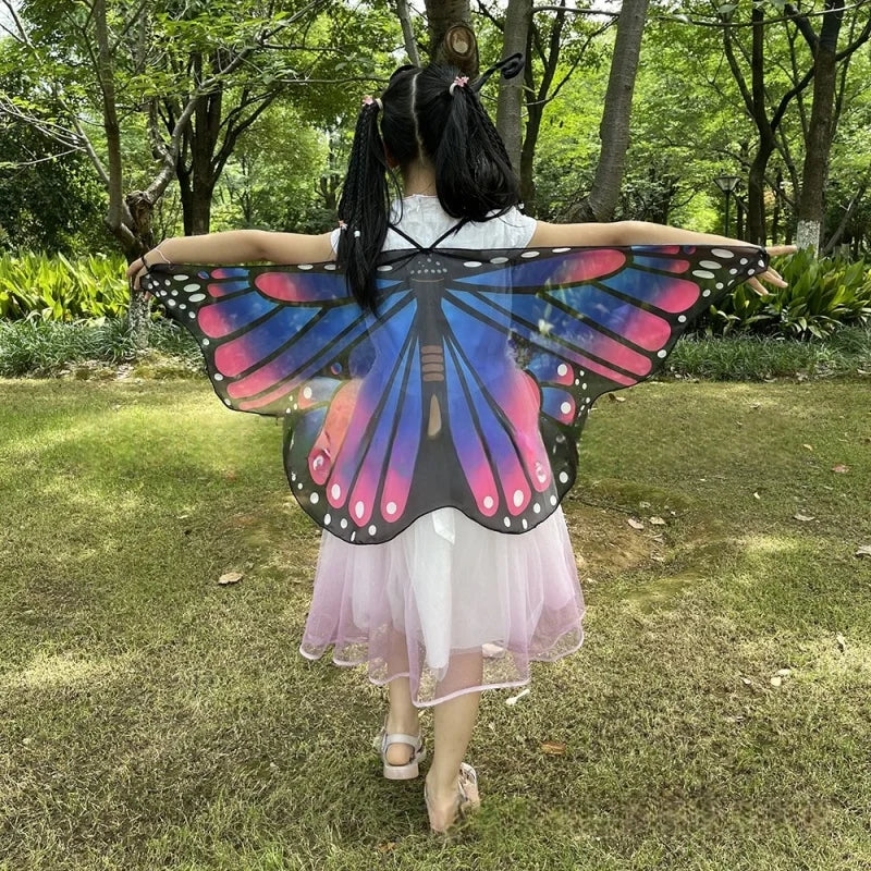 Disfraz de Halloween para niños Capas Niñas Alas de mariposa Chal de hada Capa de duendecillo Disfraz Disfraz Regalo Performance Stage Dress-up