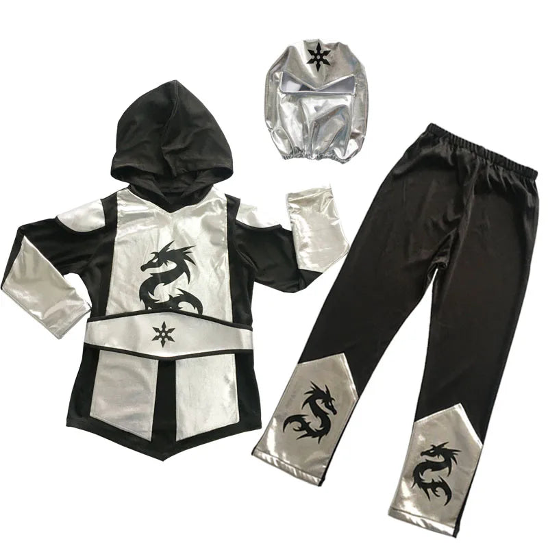 Disfraz para niños, cosplay de ninja, niños y niñas, disfraz de fiesta, regalo de Halloween para niños