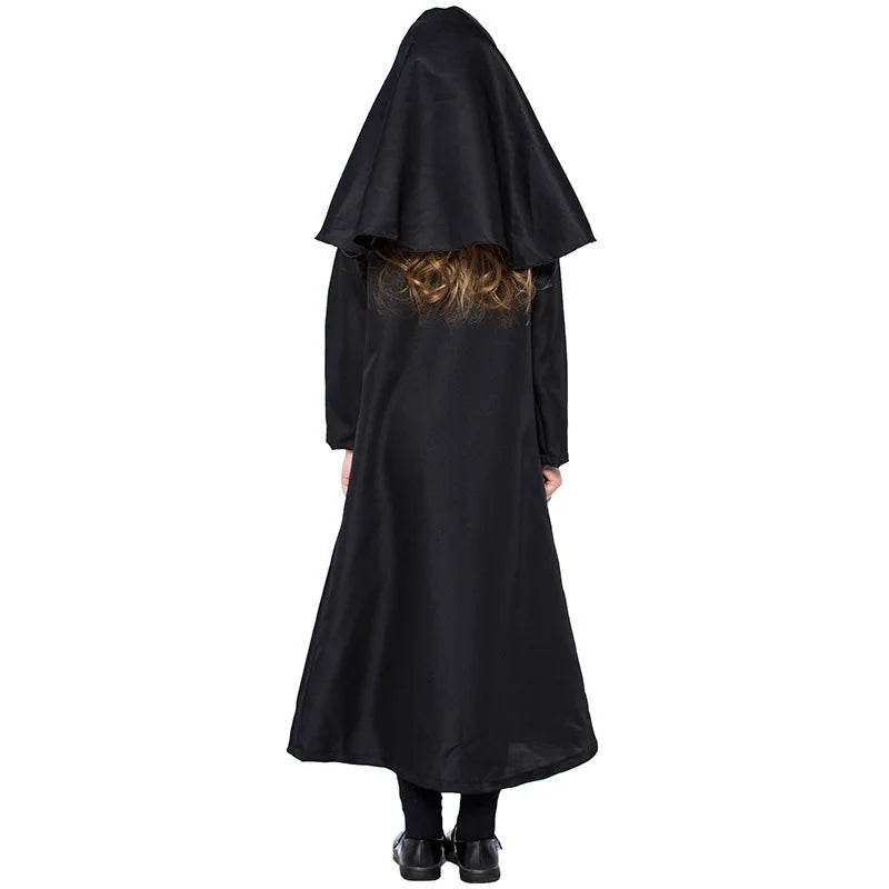 Festival Celebration Children Black Nun Costume Cosplay Fairy Tale Drama Stage Costume