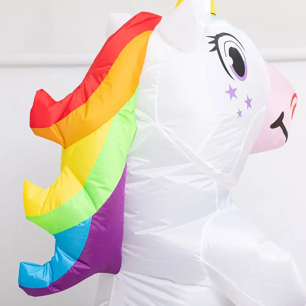 Disfraz inflable de unicornio para adultos, niños, arco iris, disfraces de Halloween para mujeres, hombres, mascotas de carnaval para adultos, cosplay de Navidad de Purim
