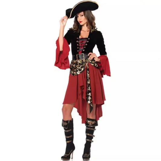 Disfraz de Capitán de Piratas del Caribe femenino de Purim Cosplay de Halloween
