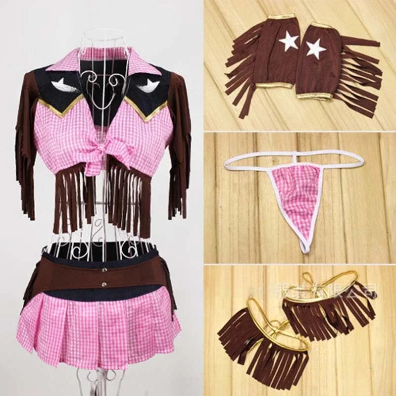 Disfraz de Halloween de vaquero de país rosa para adultos