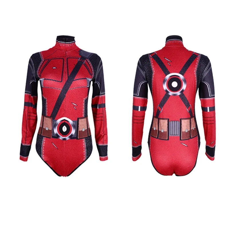 Body de superhéroe Spiderman para mujer Capitán América Cosplay Impresión 3D Traje de baño de manga larga Disfraces de carnaval de Halloween para adultos