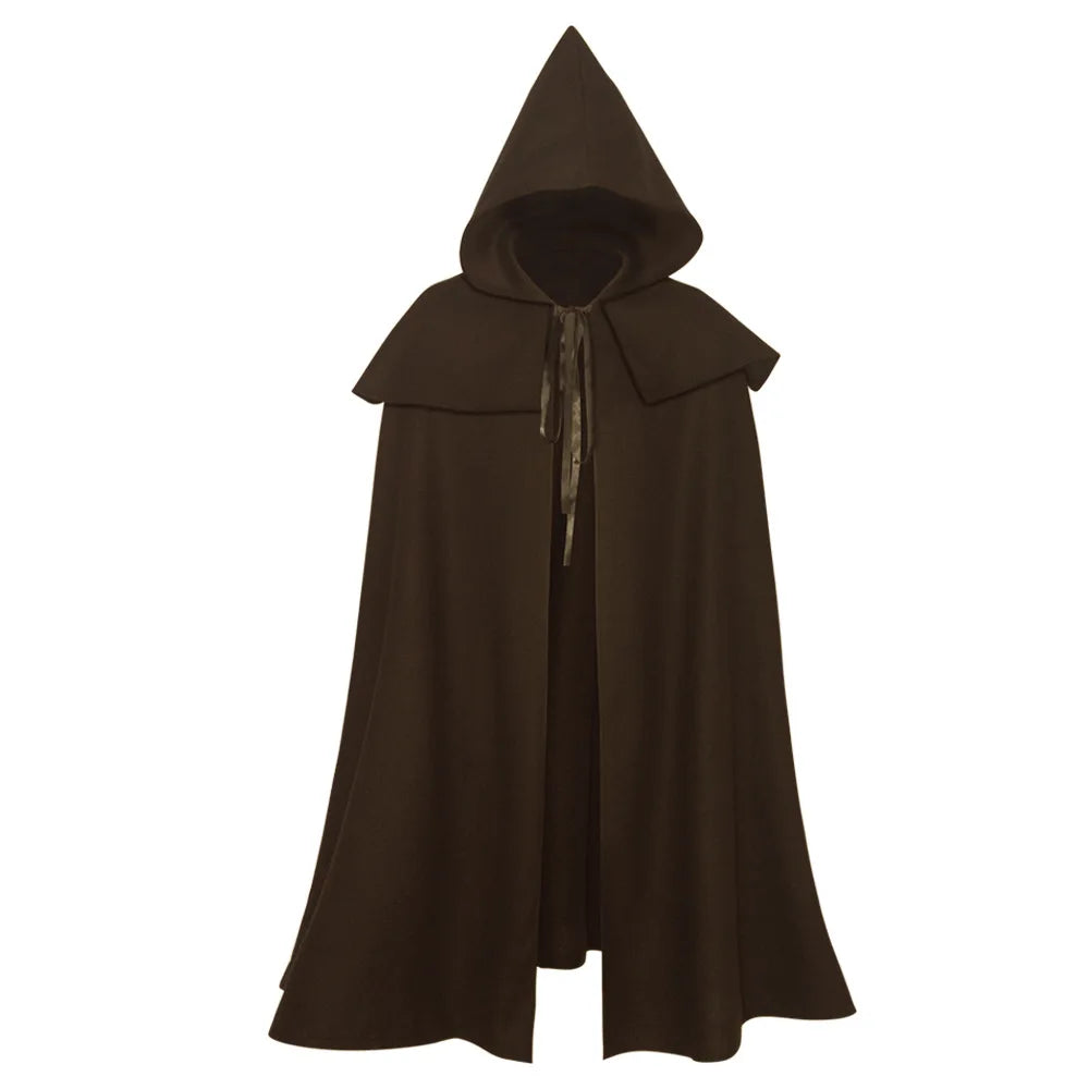 Hobbit medieval, capa de cosplay, disfraz abrigo con capucha para mujeres, abrigo de capa gótico vintage, trinchera larga, capa de mago de Halloween