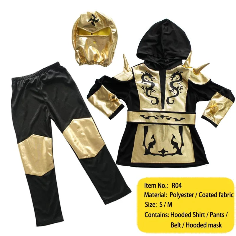 Disfraz para niños, cosplay de ninja, niños y niñas, disfraz de fiesta, regalo de Halloween para niños