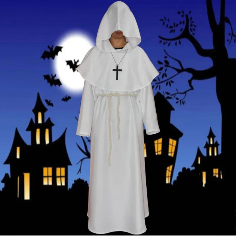 Caballero Medieval Con Capucha Monje Cosplay Disfraces de Mago Disfraces de Sacerdote Disfraces de Cosplay