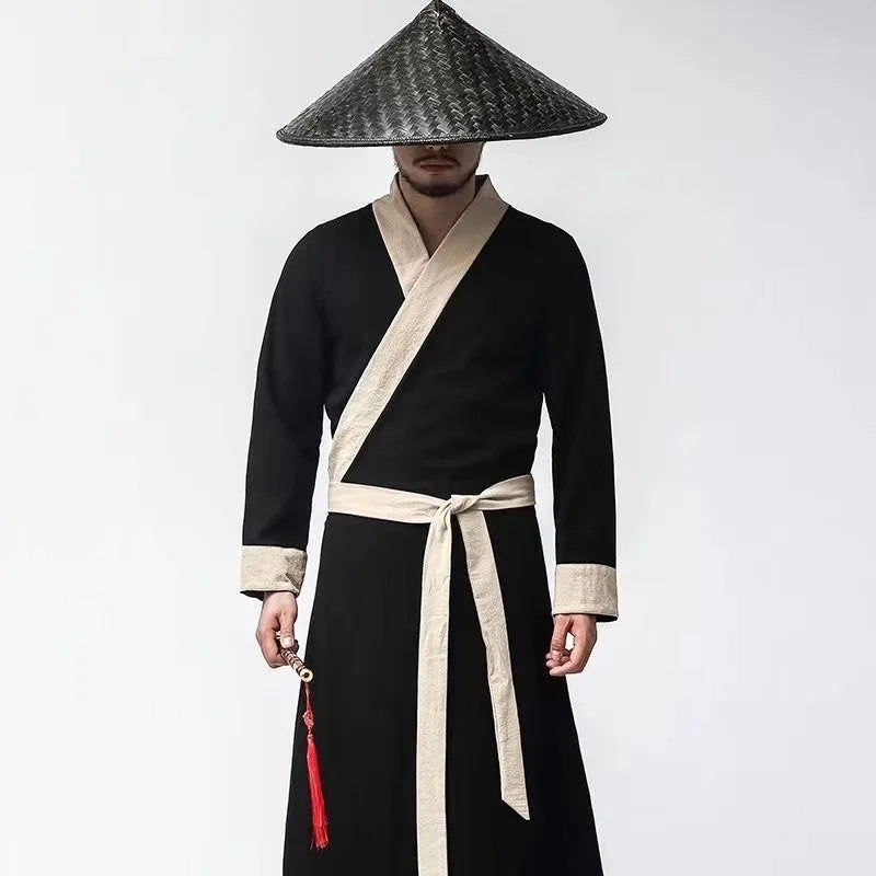 Antiguo traje de héroe masculino chino, ropa tradicional de espadachín, artes marciales vintage, vestido de cosplay de asesino, hombres y mujeres, Hanfu