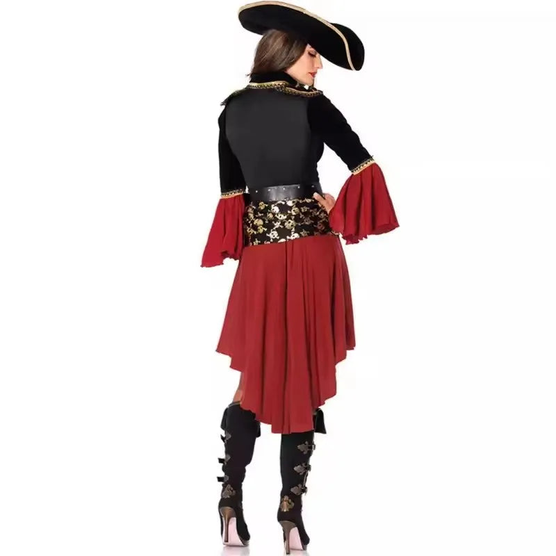 Disfraz de Capitán de Piratas del Caribe femenino de Purim Cosplay de Halloween