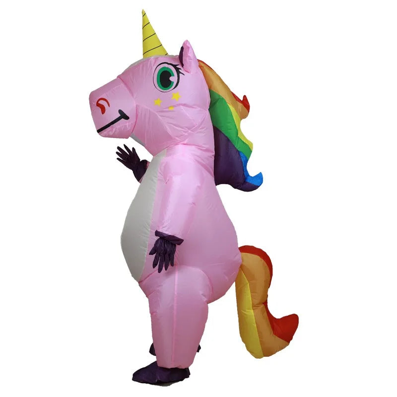 Disfraz inflable de unicornio para adultos, niños, arco iris, disfraces de Halloween para mujeres, hombres, mascotas de carnaval para adultos, cosplay de Navidad de Purim