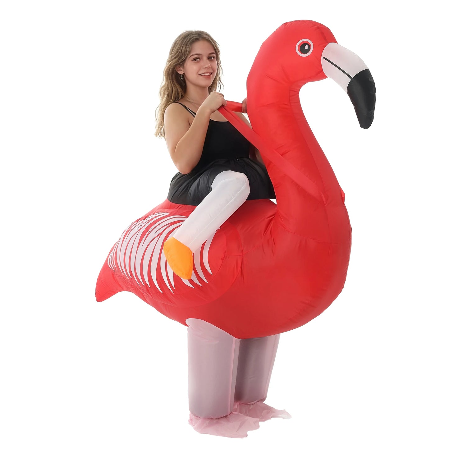 Disfraz de flamenco inflable para adultos, traje divertido de flamenco rosa para Navidad, cosplay, carnaval, ropa de fiesta de Halloween de lujo