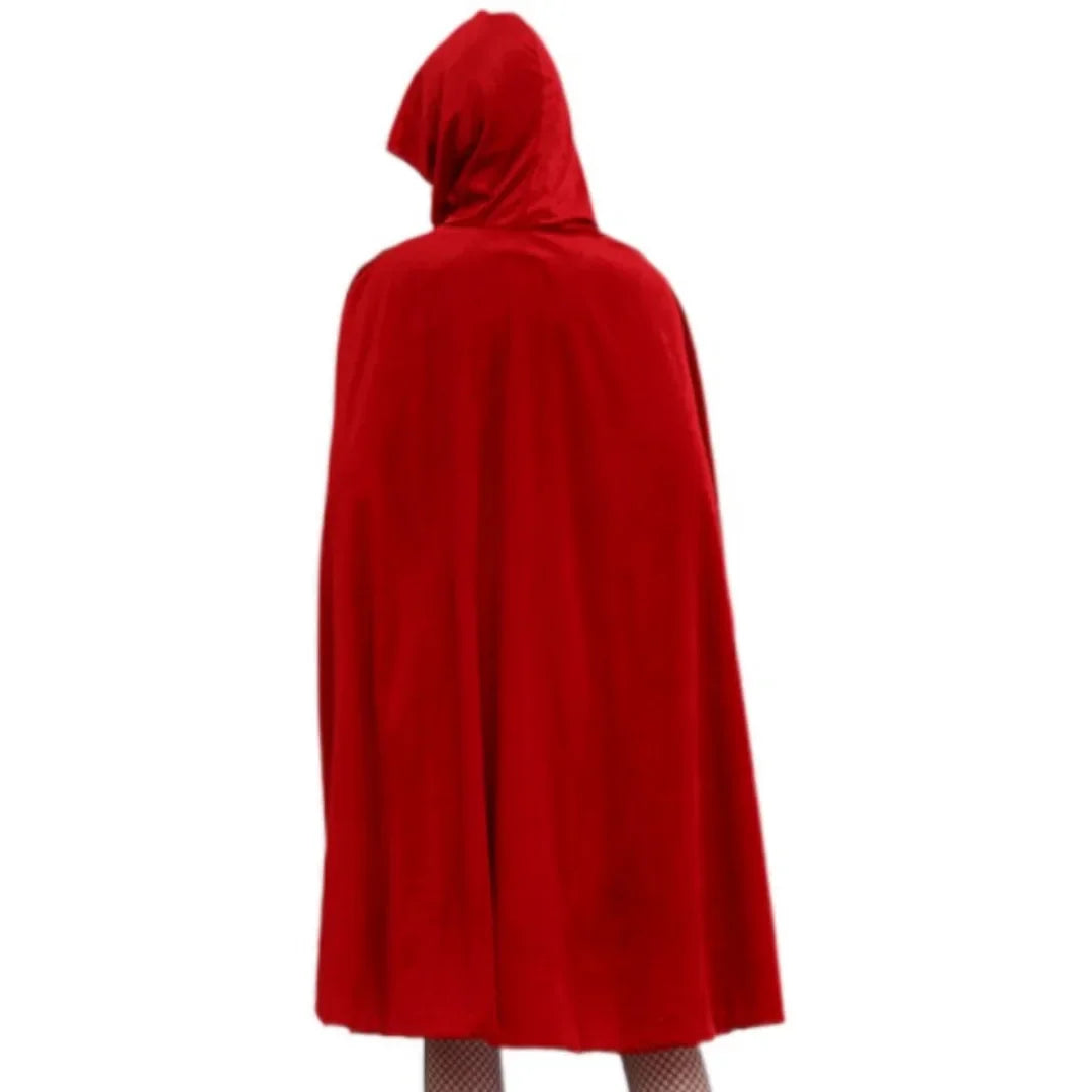 Disfraz de Caperucita Roja Capa Vestir Halloween Cosplay Cuento de hadas Princesa para mujeres Adultos