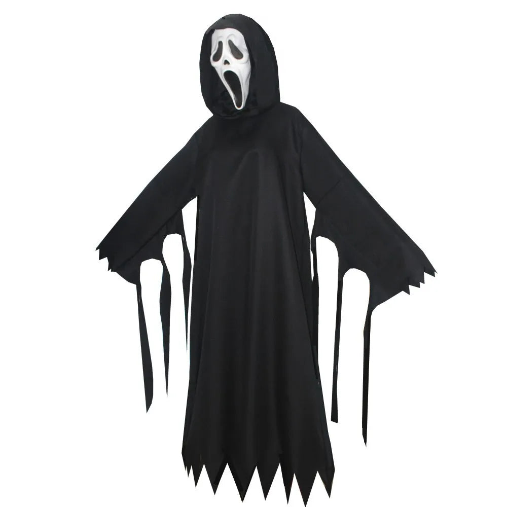 Ghost Scream Disfraz de Halloween de terror Mono de cosplay con máscara