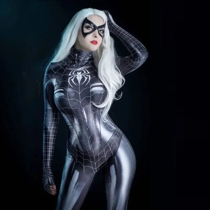 Sexy Black Cat Superhero Cosplay Spider Women Halloween
