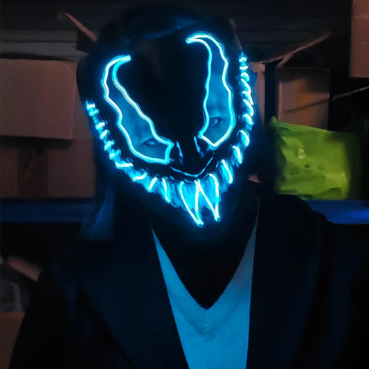 Máscara de Halloween Horror Veneno LED Máscara luminosa Cosplay