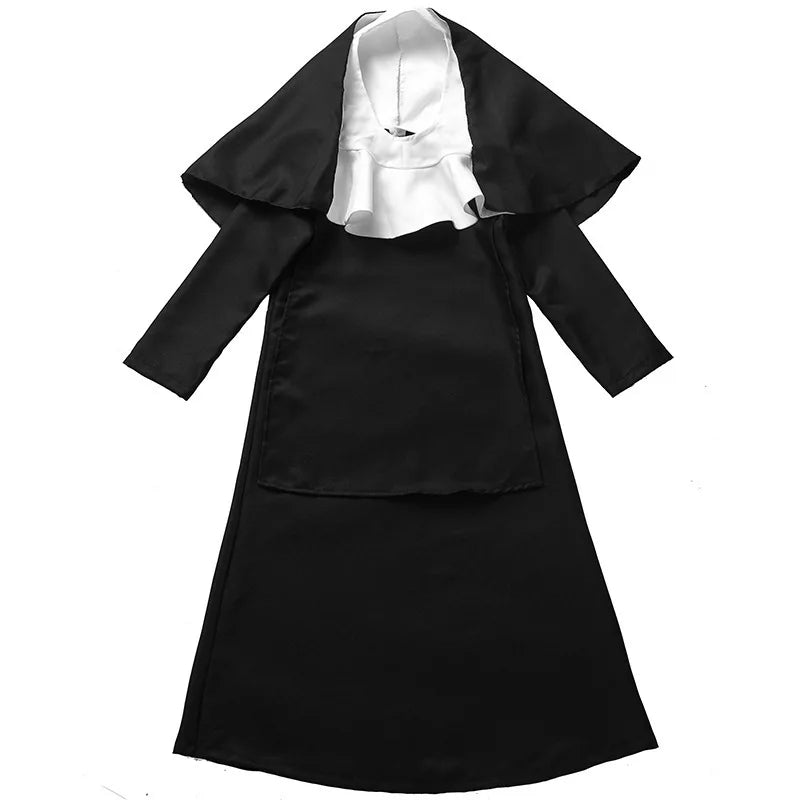 Festival Celebration Children Black Nun Costume Cosplay Fairy Tale Drama Stage Costume
