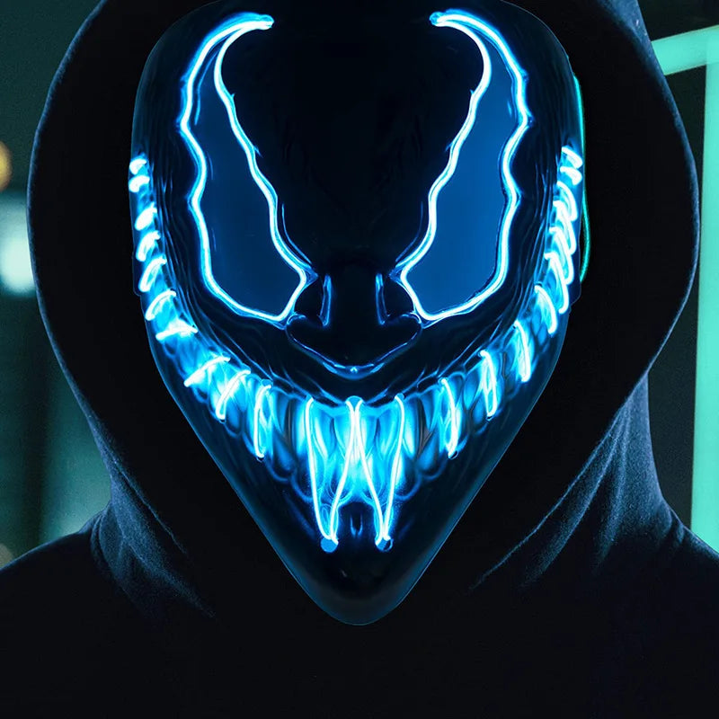 Máscara de Halloween Horror Veneno LED Máscara luminosa Cosplay