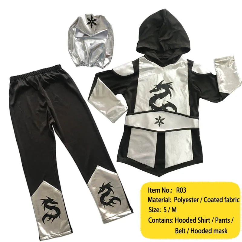 Disfraz para niños, cosplay de ninja, niños y niñas, disfraz de fiesta, regalo de Halloween para niños
