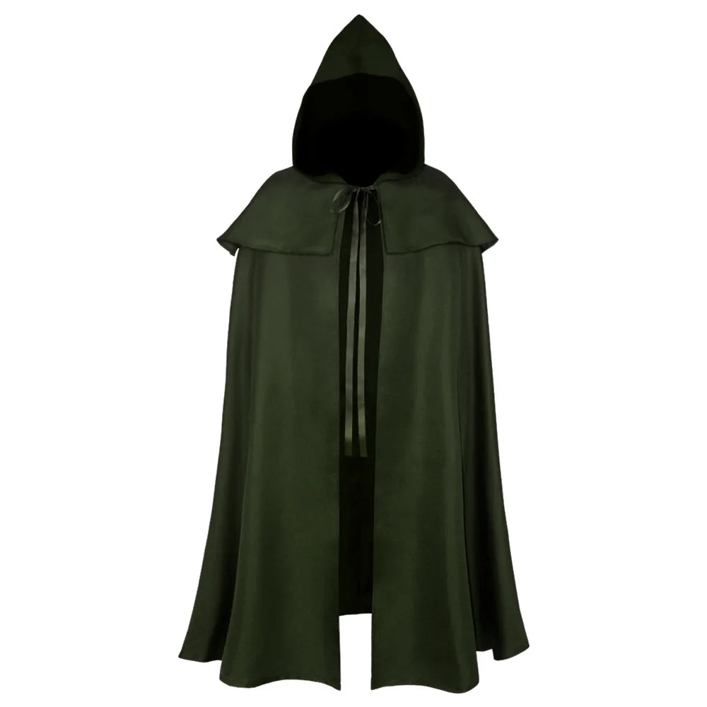 Hobbit medieval, capa de cosplay, disfraz abrigo con capucha para mujeres, abrigo de capa gótico vintage, trinchera larga, capa de mago de Halloween