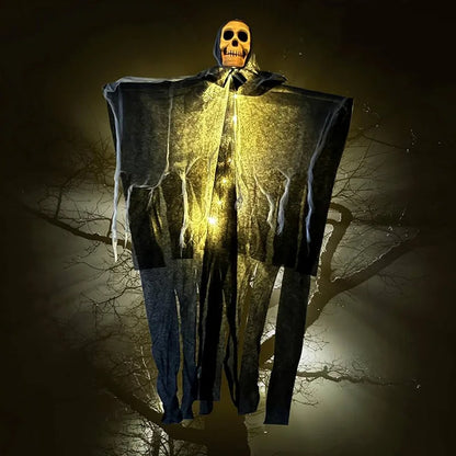 1 piezas de Halloween, calavera brillante, esqueleto, gasa, fantasma colgante, hogar, jardín al aire libre, decoración, fiesta de Halloween, horror, fantasma, accesorios 2025