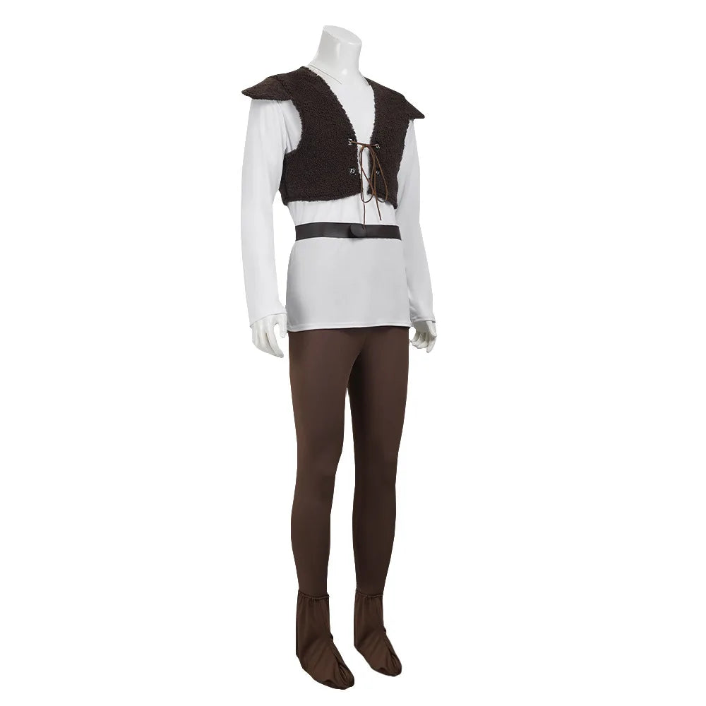 Disfraz de Shrek para hombre, camisa, chaleco, pantalones, conjunto completo, traje de Halloween