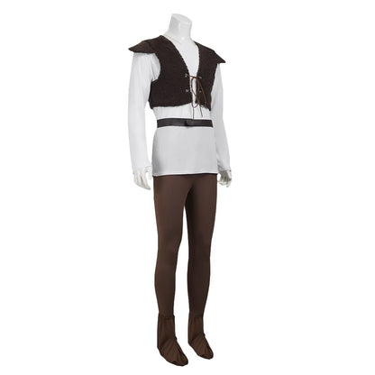 Disfraz de Shrek para hombre, camisa, chaleco, pantalones, conjunto completo, traje de Halloween