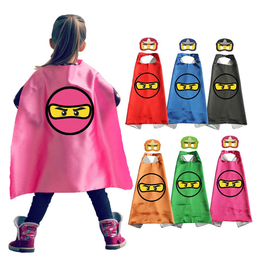 Disfraz de ninja, capas de superhéroe con máscaras, juego de simulación, fiesta de cumpleaños, favor, disfraz de Navidad inspirado