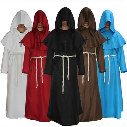 Caballero Medieval Con Capucha Monje Cosplay Disfraces de Mago Disfraces de Sacerdote Disfraces de Cosplay