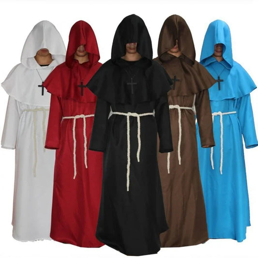 Caballero Medieval Con Capucha Monje Cosplay Disfraces de Mago Disfraces de Sacerdote Disfraces de Cosplay