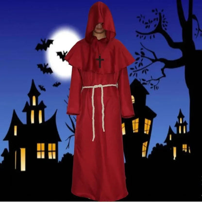 Caballero Medieval Con Capucha Monje Cosplay Disfraces de Mago Disfraces de Sacerdote Disfraces de Cosplay