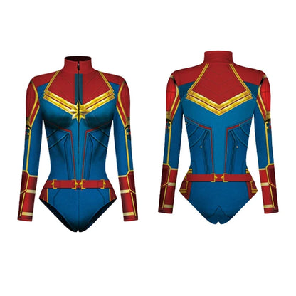 Body de superhéroe Spiderman para mujer Capitán América Cosplay Impresión 3D Traje de baño de manga larga Disfraces de carnaval de Halloween para adultos