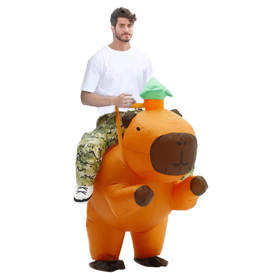 Disfraz de capibara inflable para mujeres y hombres Cosplay Fiesta Paseo en Animal Inflable