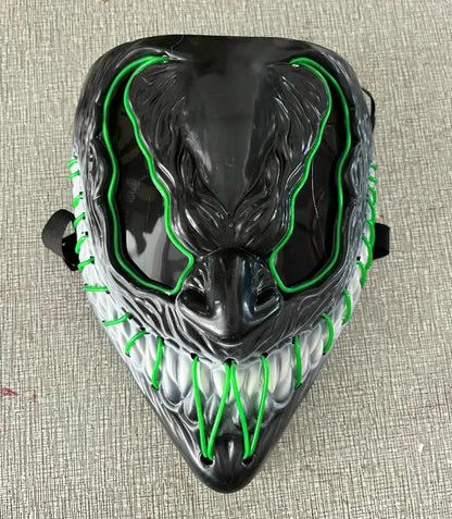 Máscara de Halloween Horror Veneno LED Máscara luminosa Cosplay