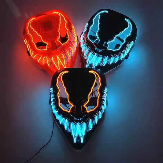 Máscara de Halloween Horror Veneno LED Máscara luminosa Cosplay