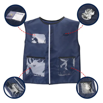 Disfraces de cosplay de policía para niños y niñas, juguetes de policía, policía, brújula, silbato, insignia de policía, accesorios de disfraces de carnaval, Halloween
