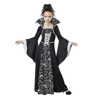 Disfraz de cosplay de vampiro de bruja negra de Halloween para niños y niñas, disfraz de carnaval